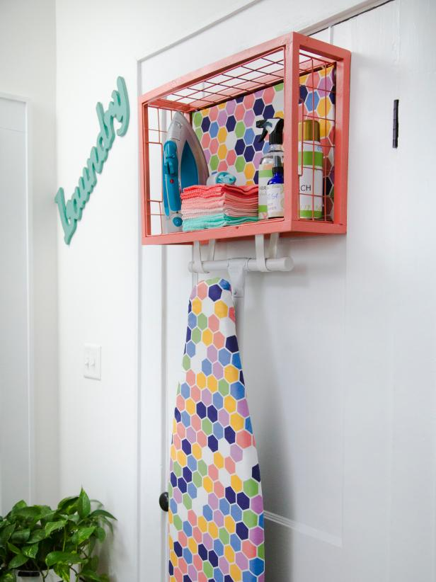 Laundry room makeover idea, use behind the door for even more storage!

Image source: HGTV