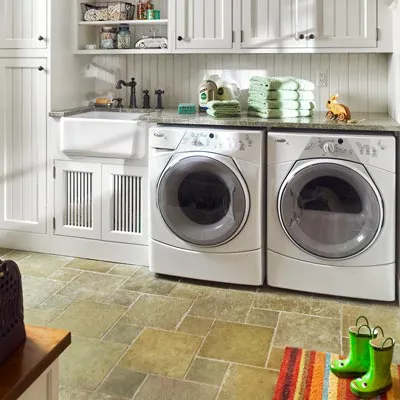 Laundry room makeover idea, adda counter top.

Source: This Old House