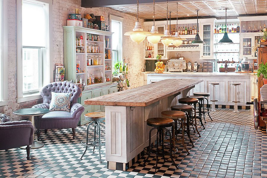 Shabby Chic Kitchen, vintage, modern and chic.
Source: Soho House New York