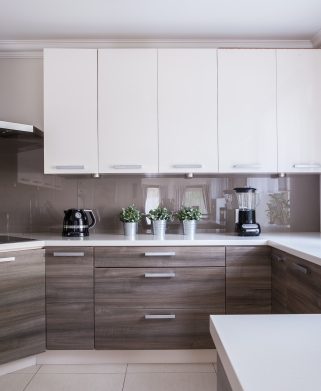 Modern and wooden cabinets