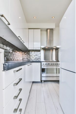 Interior of a beautiful kitchen in modern apartment