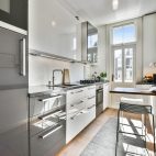Interior of a beautiful kitchen in modern apartment