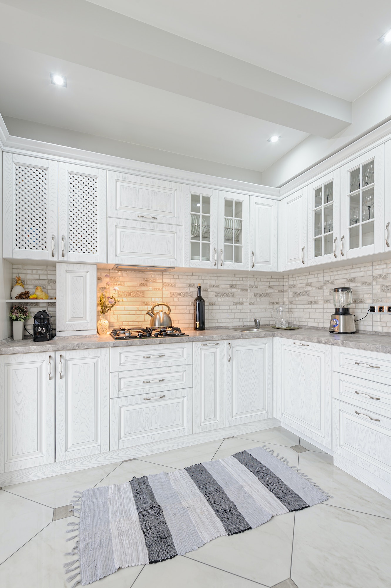 modern white wooden kitchen interior