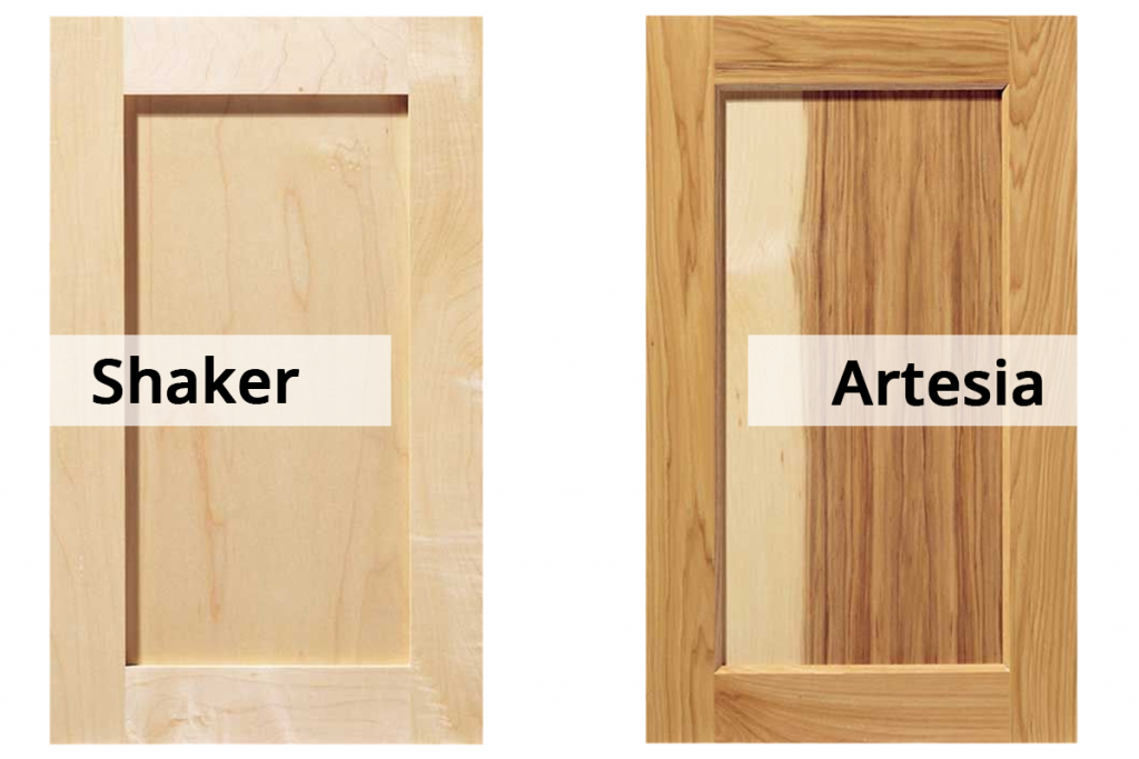 wood cabinet styles shaker and artesia