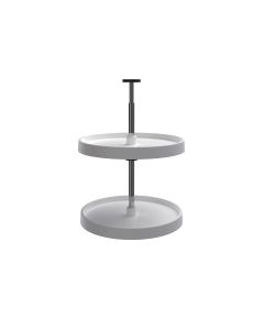 White Full Circle Lazy Susan Set-18"-Two Shelf