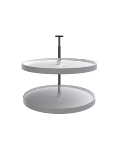 White Full Circle Lazy Susan Set-28"-Two Shelf