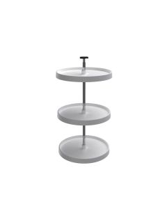 White Full Circle Lazy Susan Set-20"-Three Shelf