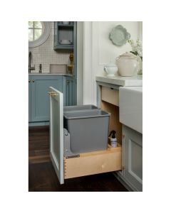 Wooden Pull-Out Bottom Mount with Waste Container