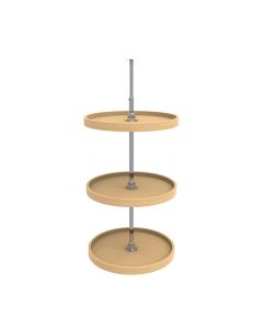Natural Wood Full Circle Lazy Susan Set-20"-Three Shelf