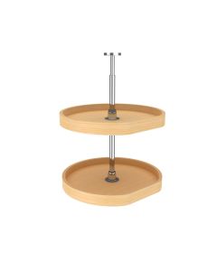 D-Shape Lazy Susan Set-Natural Maple-Two Shelf-20"