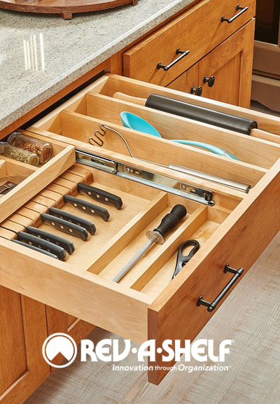 REV-A-SHELF drawer insert image for cabinet hardware brand page